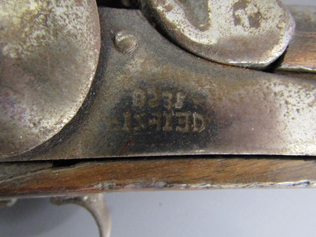 Percussion cap musket with brass plate to butt, stamped marks to trigger and muzzle - Image 11 of 14