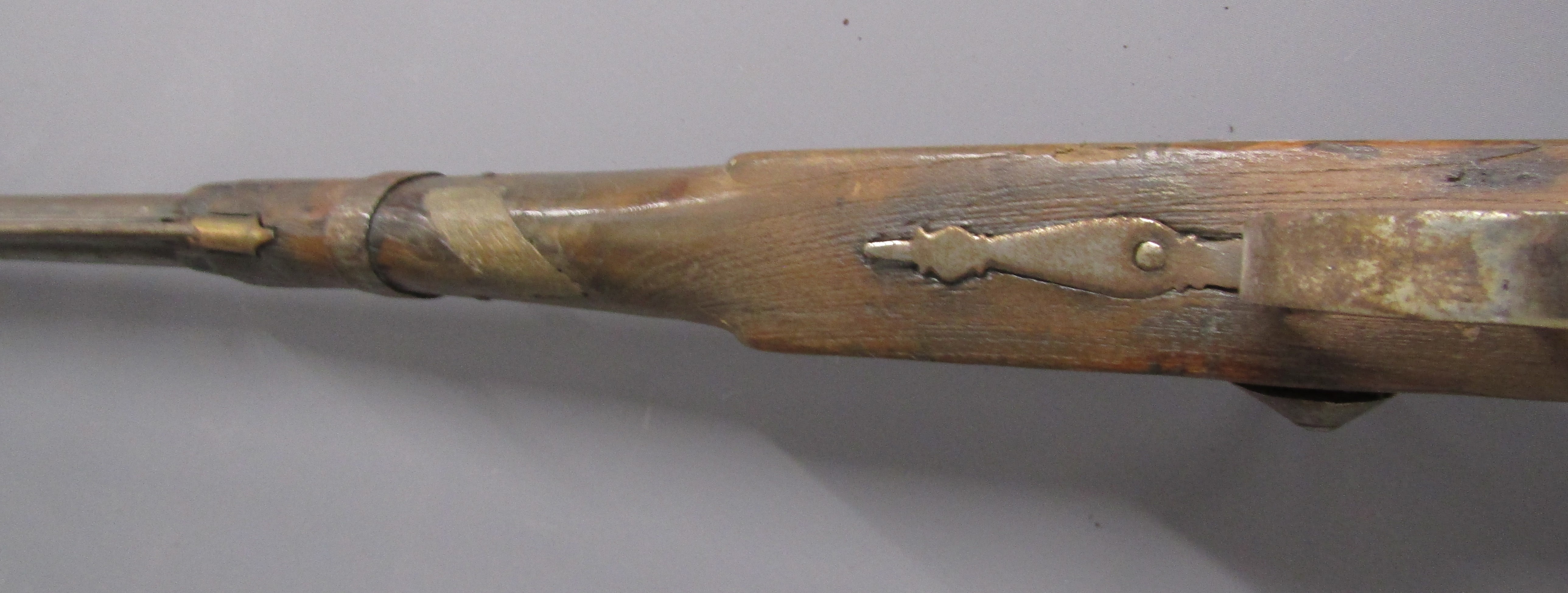 Percussion cap musket with brass plate to butt, stamped marks to trigger and muzzle - Image 14 of 14