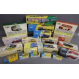 Collection of Corgi cars includes the 'Saints' car, Rail freight, Bedford Coach, Siddle Cook, Kendal