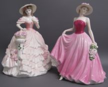 Coalport figurine Perfect Rose and Rose Blossom (missing rose in hand)