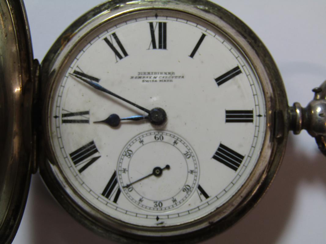 Meridienne Bombay & Calcutta silver double cased pocket watch - Image 5 of 10
