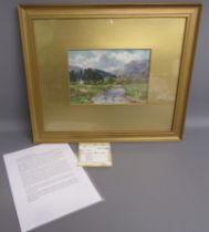Benjamin John Ottewell framed watercolour - given as payment for a nights stay while going Lairig