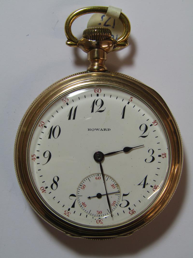 E. Howard Boston 17 jewels pocket watch Crescent extra case