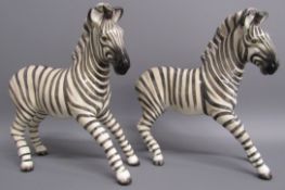 Pair of Beswick Zebra model 845B - approx. 18cm tall