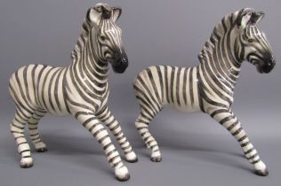 Pair of Beswick Zebra model 845B - approx. 18cm tall