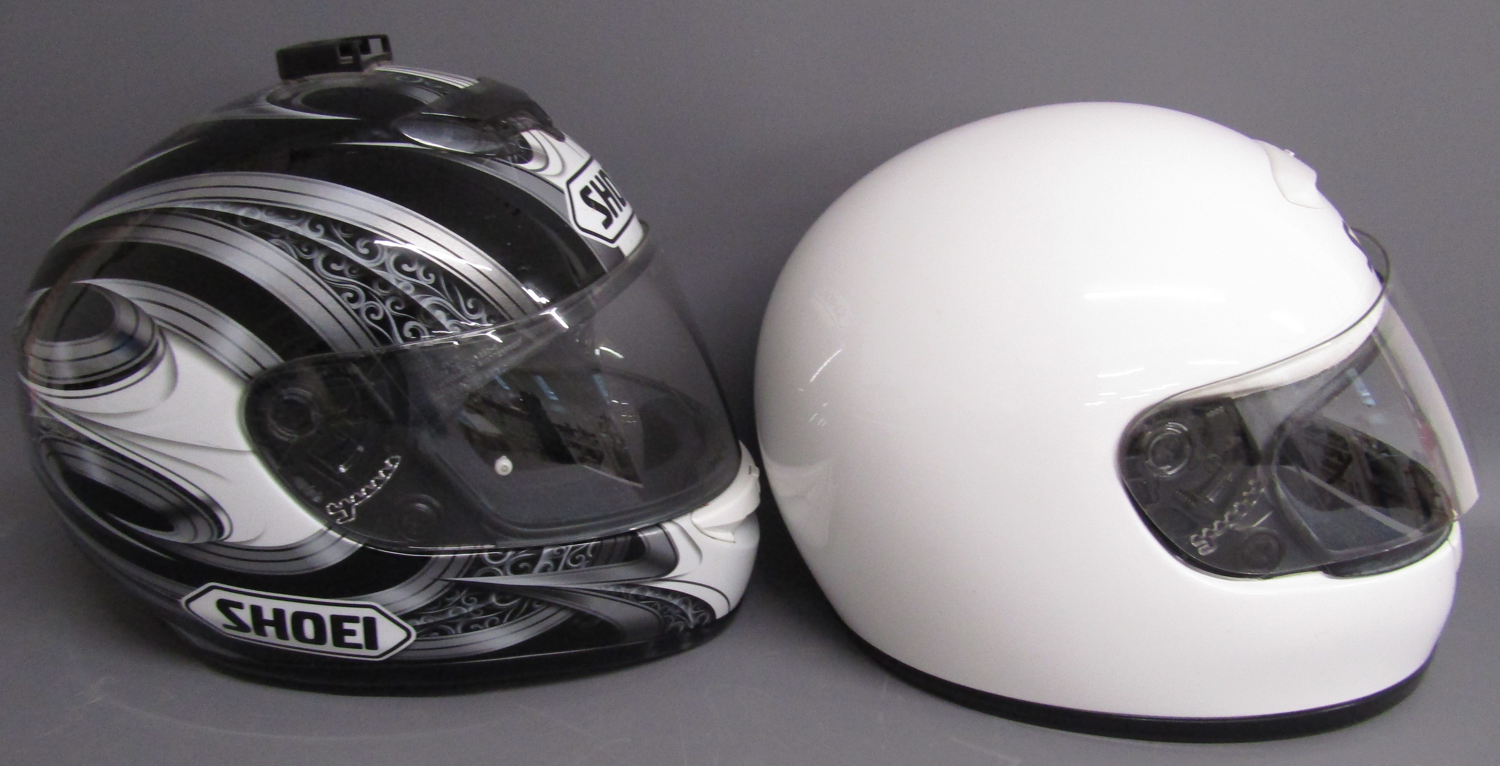 Shoei Raid II and XXL Shoei white motorbike helmets - Image 6 of 6