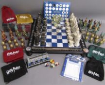 Harry Potter DeAgostini chess set with magazines, second set of pieces, wands, floating pen, etc