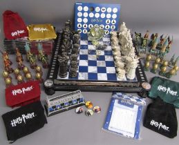 Harry Potter DeAgostini chess set with magazines, second set of pieces, wands, floating pen, etc