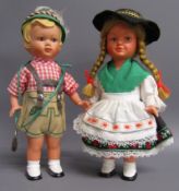 Pair of West German clockwork dancing dolls (with key)