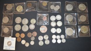 Selection of mixed mainly GB coins to include Elizabeth I silver three pence piece, Victorian silver
