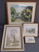 Watercolour signed Tess, Audrey Hansford small watercolour, limited edition 251/850 Warwick Castle