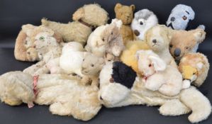Quantity of vintage stuffed toys including Deans & Merrythought