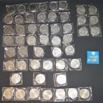 Approximately 45 commemorative crowns & 7 x £5 coins 1953-1993