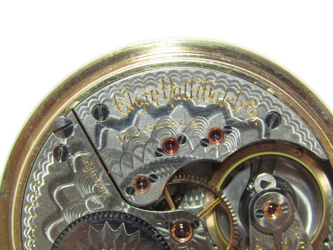 American Elgin pocket watch 10K rolled gold case 17 jewel - Image 3 of 7
