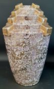 Art Deco style vase made in Bologna, with crackle effect finish, signature to base approx. 35cm