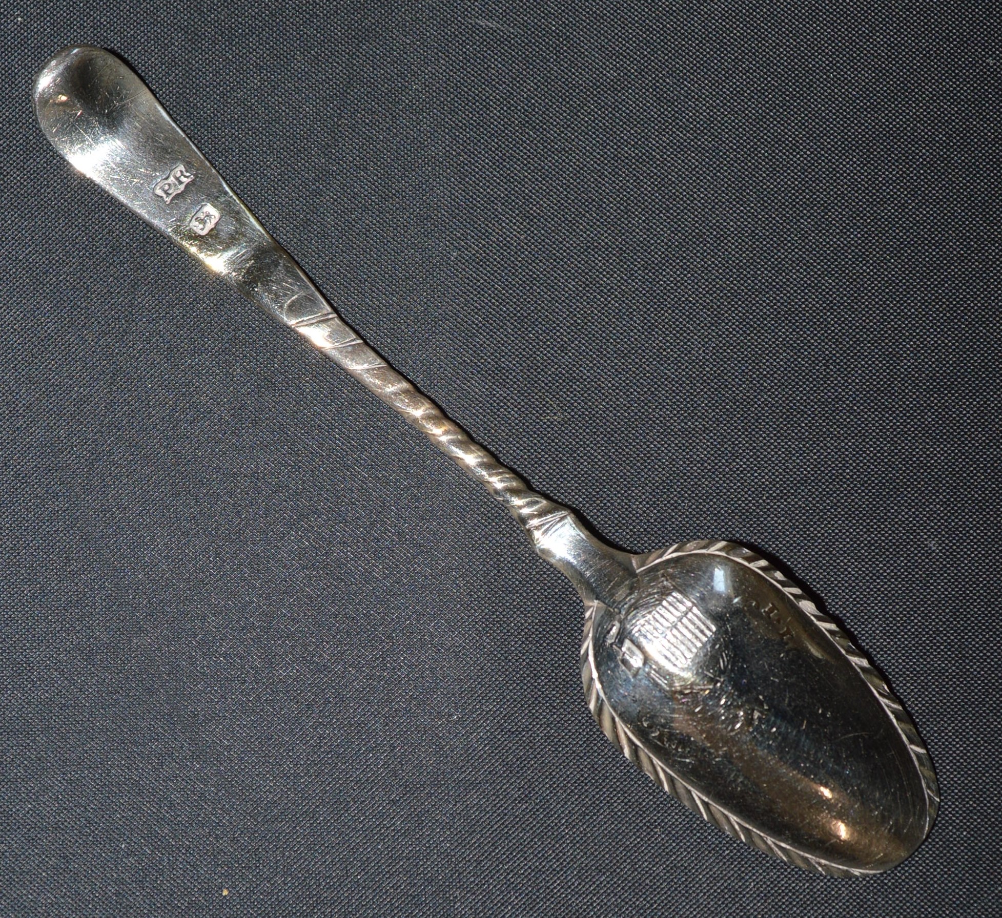 Victorian silver sifter spoon Thomas Whipham London 1852 & various silver spoons including a - Image 3 of 5