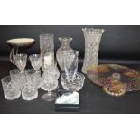 Quantity of glassware including Welsh Royal Crystal vase, Royal Scot crystal vase & bowl, Four