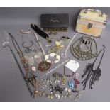 Collection of costume jewellery - includes Napier, 9ct gold necklace with pendant and small amount