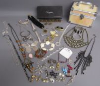 Collection of costume jewellery - includes Napier, 9ct gold necklace with pendant and small amount
