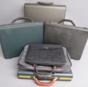 4 Samsonite hard shell briefcases, Samsonite writing wallet and soft shell case