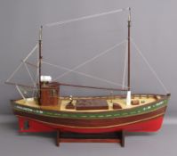 Hand built scale model of fishing trawler 'H.96 Bridlington - Eileen'  - approx. 90cm long