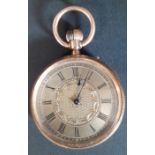 Waltham Royal gold keyless wind open face fob watch, marked 10c, serial no. 3252000, 11 jewels, with