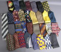Collection of silk ties includes Yves St Laurent, Da Vinci, Paolo Vincente, Giorgio Armani, Thai