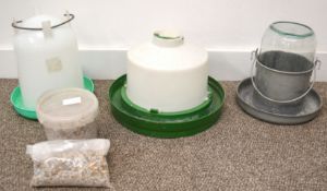 3 poultry feeders / water dispensers & chicken grit