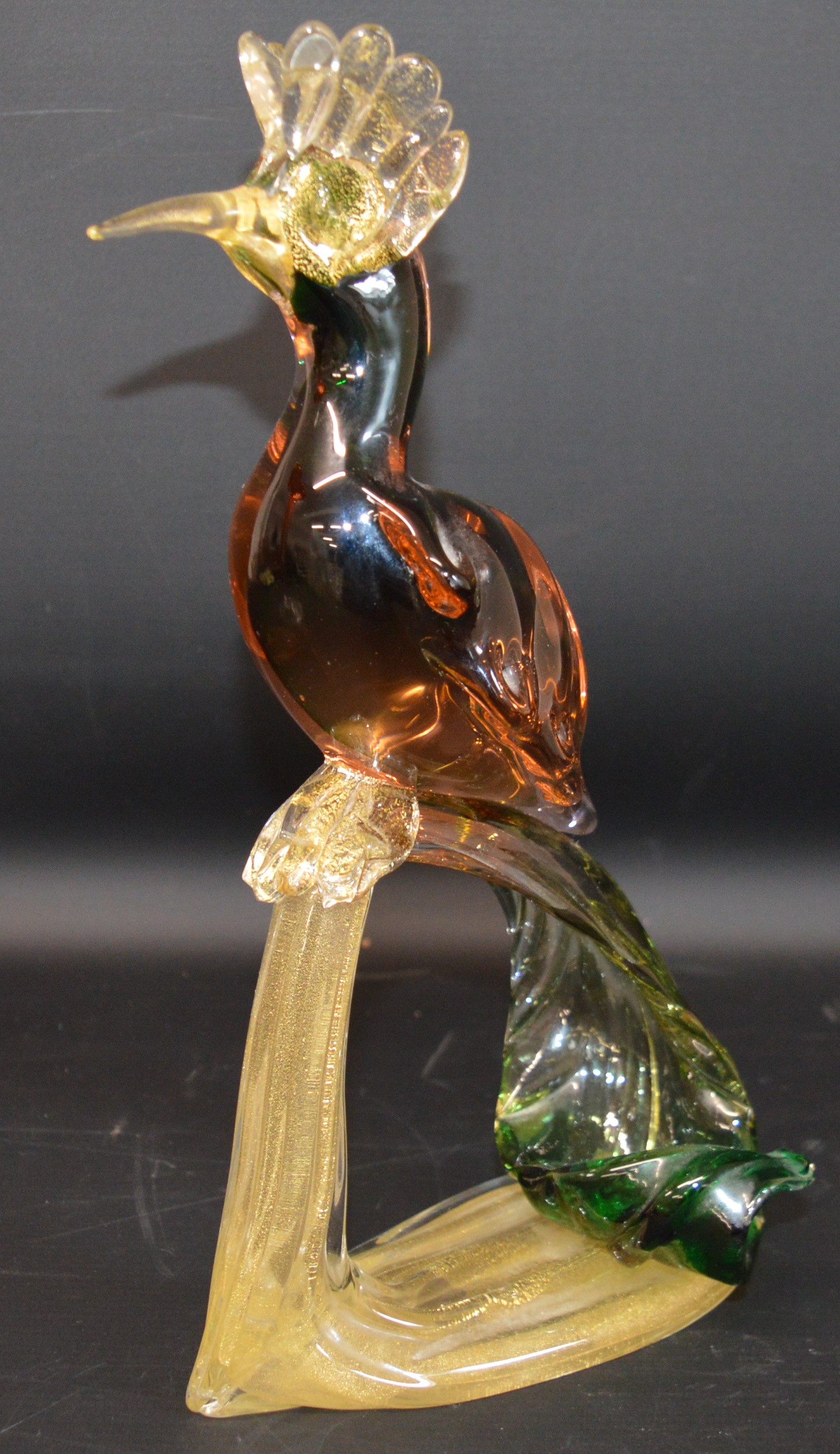 Murano glass bird 31.5cm tall