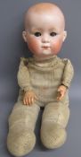 A.Bavaria bisque head baby doll - neck marked B.R.7 3 3/4 3.A.Bavaria - wood filled body