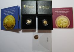 2022 Gibraltar 1/4 gold sovereign and 2 x 1/8 gold proof sovereigns - 2022 Platinum Jubilee - 2022