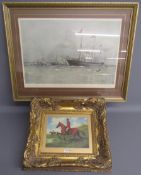 Ornate gilt framed print after W.H Hardy 1868-1918 - approx. 39.5cm x 35cm and framed print 'The New
