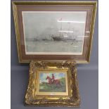 Ornate gilt framed print after W.H Hardy 1868-1918 - approx. 39.5cm x 35cm and framed print 'The New