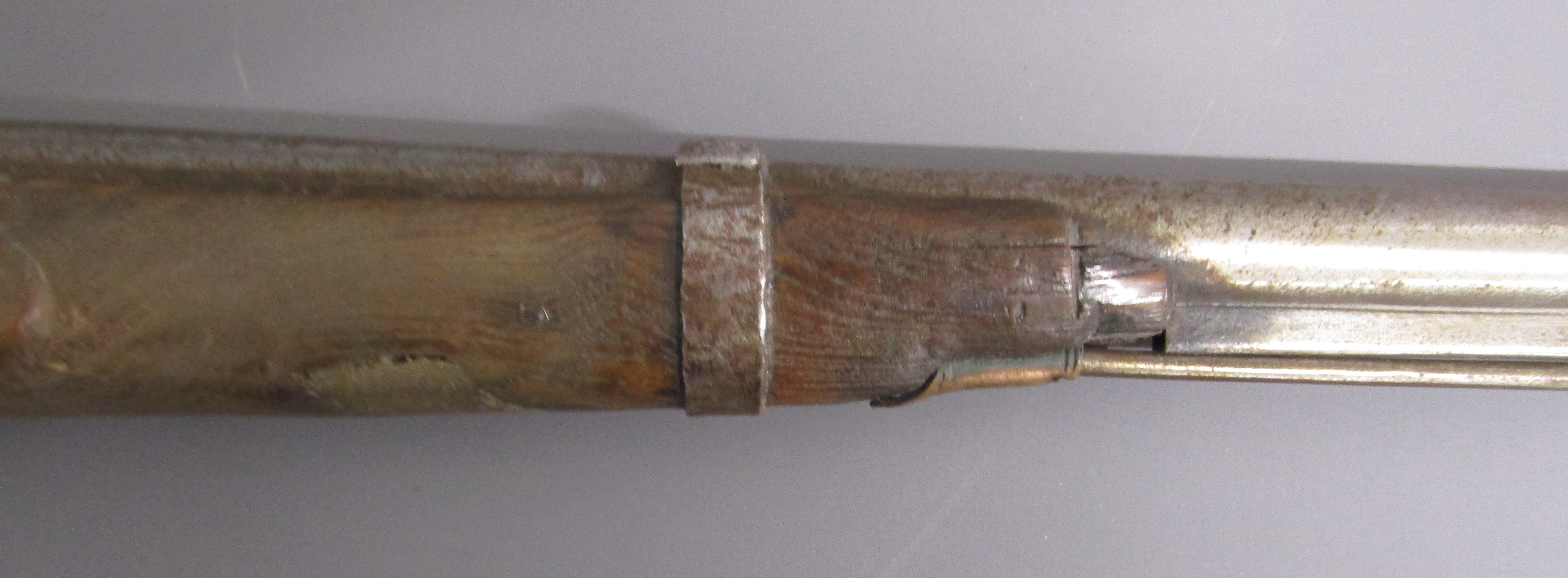 Percussion cap musket with brass plate to butt, stamped marks to trigger and muzzle - Image 8 of 14