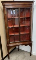 Georgian corner display cabinet on stand Ht 192cm W 98cm