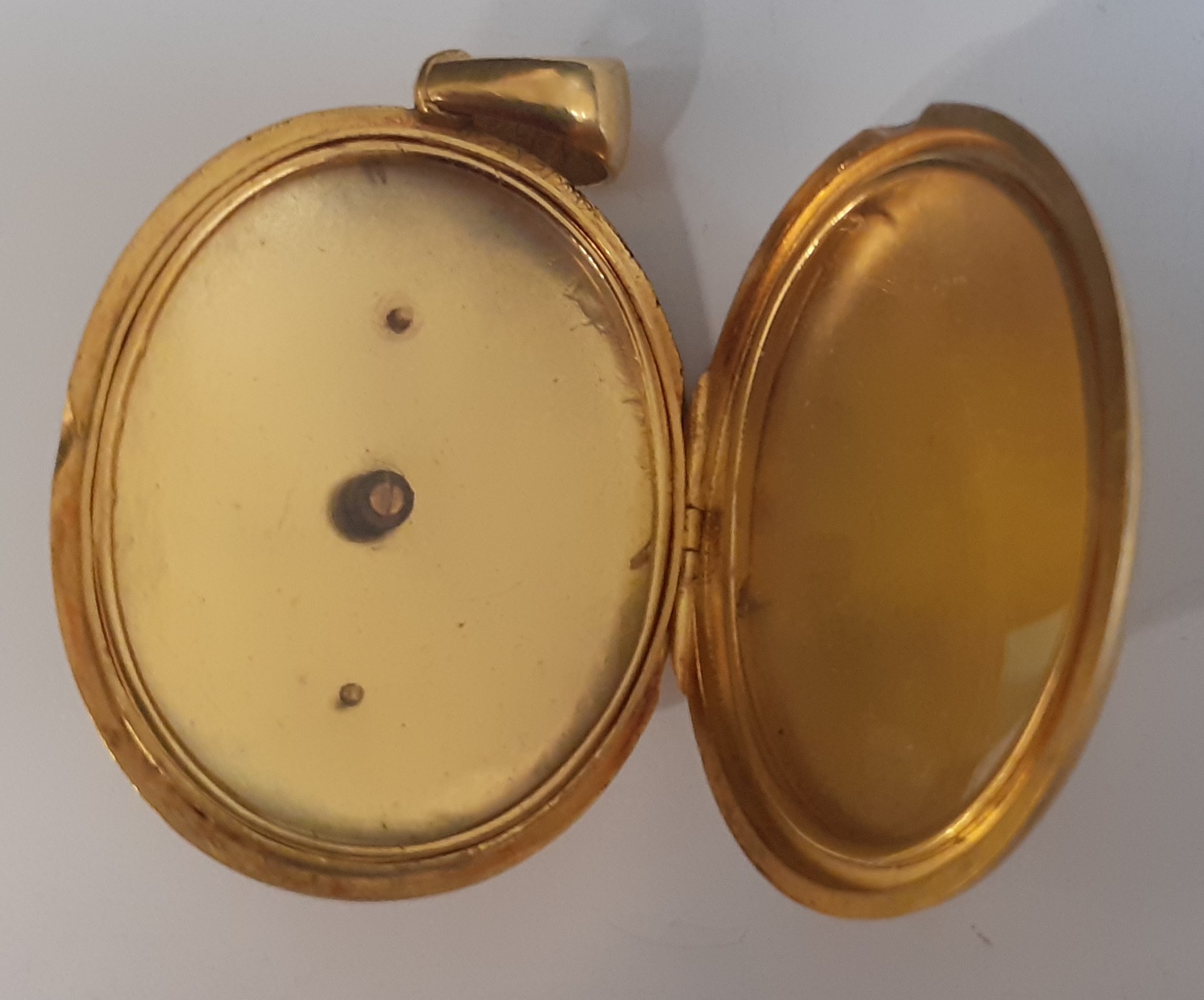 19th century tested as 18ct gold locket decorated with pearl set star framed by blue enamel, 27.89g, - Image 2 of 2