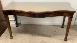 Late 19th/early 20th century serpentine front serving table in the Regency style in mahogany with
