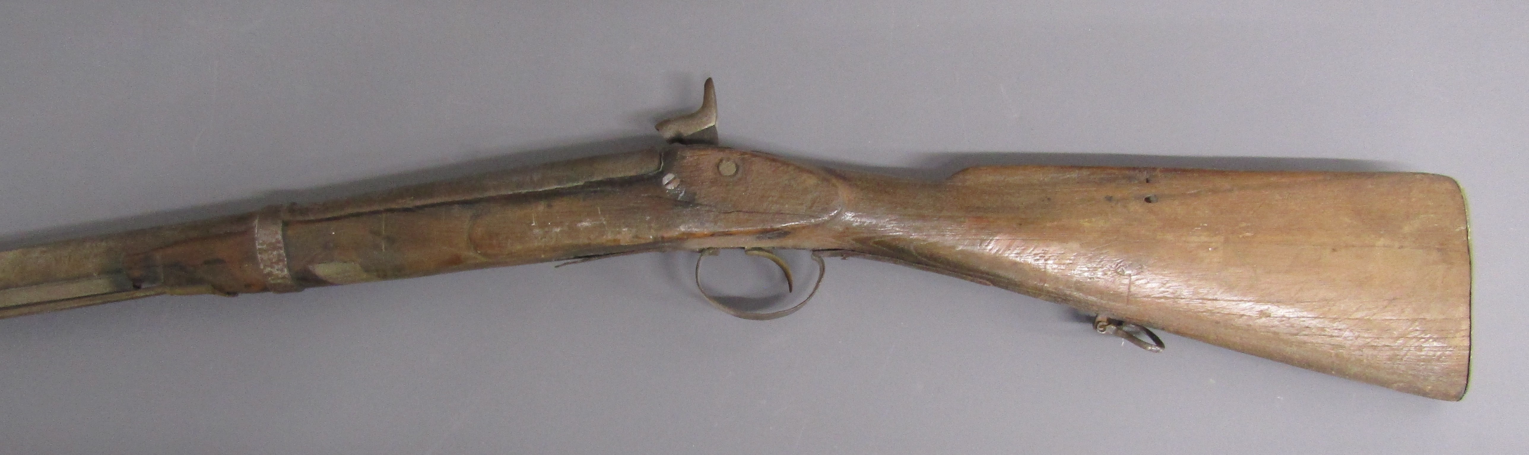 Percussion cap musket with brass plate to butt, stamped marks to trigger and muzzle - Image 2 of 14