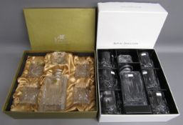 Royal Doulton crystal 6 whisky tumblers and decanter along with Essence lead crystal by RCR 4