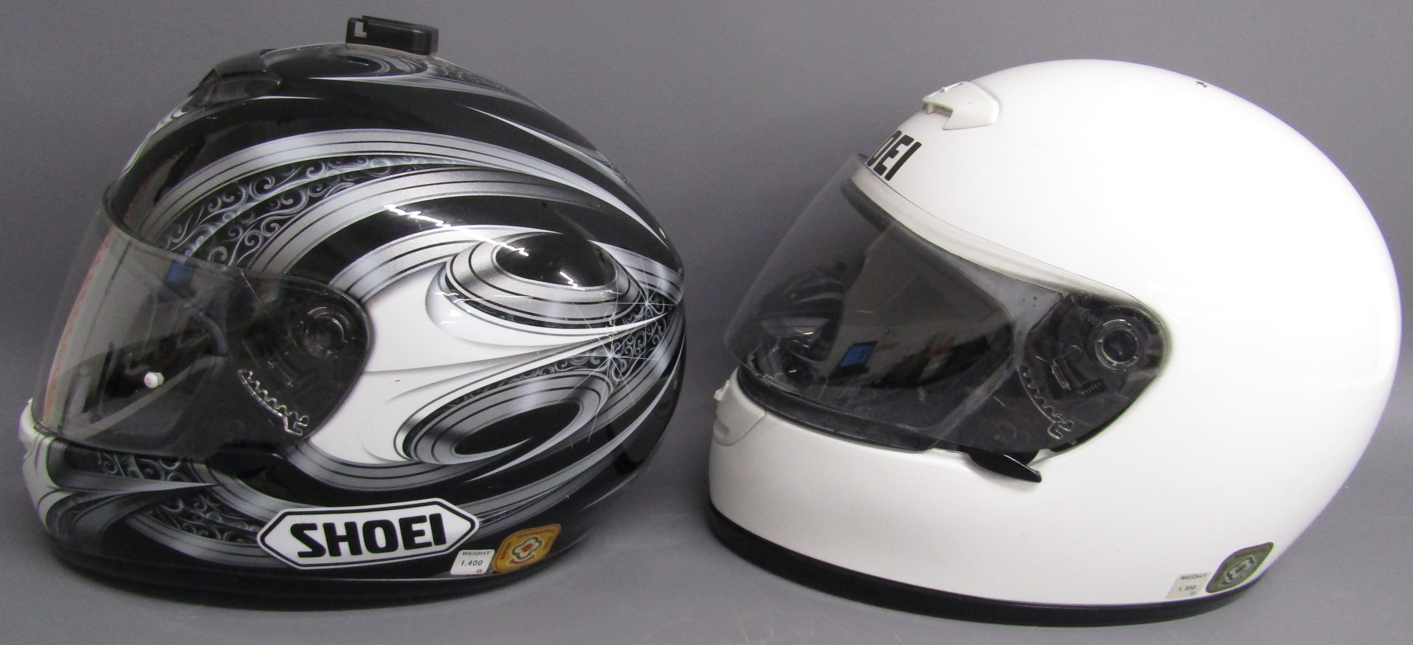 Shoei Raid II and XXL Shoei white motorbike helmets - Image 2 of 6