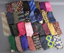 Large collection of silk ties