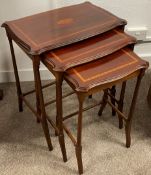 Edwardian nest of 3 tables with box wood inlay