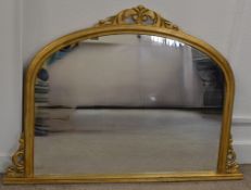Gilt framed over mantel mirror, 127.5cm w x 92cm h