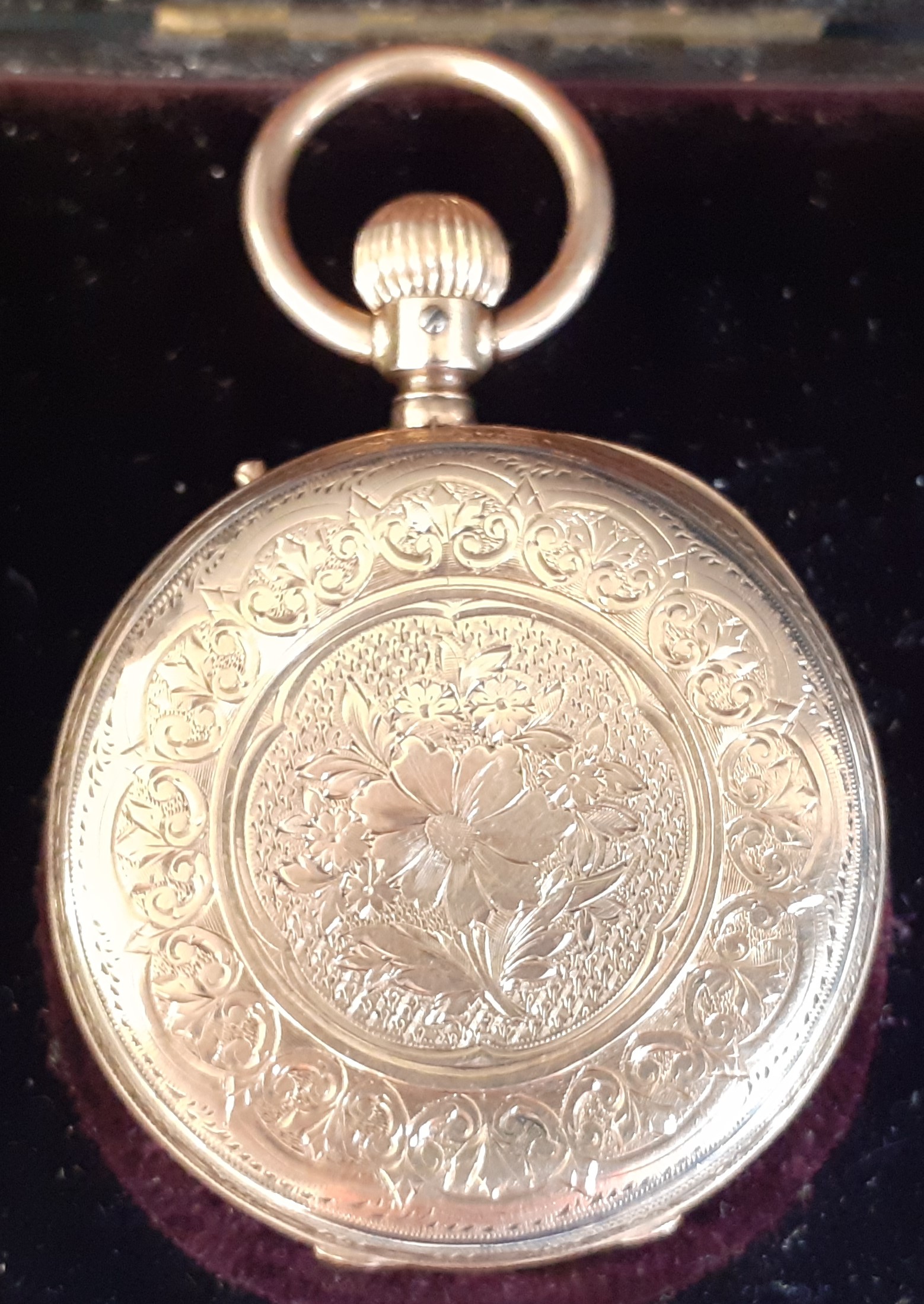 Waltham Royal gold keyless wind open face fob watch, marked 10c, serial no. 3252000, 11 jewels, with - Image 3 of 7