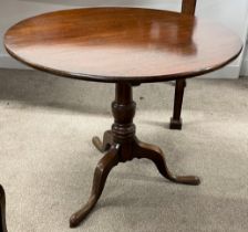 Georgian tilt top table on pedestal base in oak Dia. 84cm