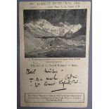 Mt Everest Expedition 1924 - Leader Gen Hon C. G Bruce, C.B, Dispatched by postal runner to
