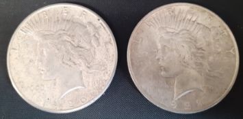 2 x Peace dollars 1923 & 1926