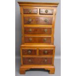 Bevan Funnell Reprodux  miniature chest on chest drawers - approx. 76cm x 41cm x 30cm