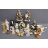 Collection of ceramics includes Arthur Wood jug, Italian vases, figurines, shire horse etc