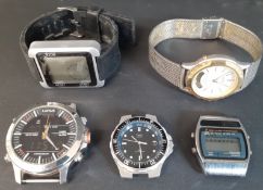 Lorus large dial Chronograph watch (no strap), Timex Quartz watch (no strap), Casio Quartz Alarm